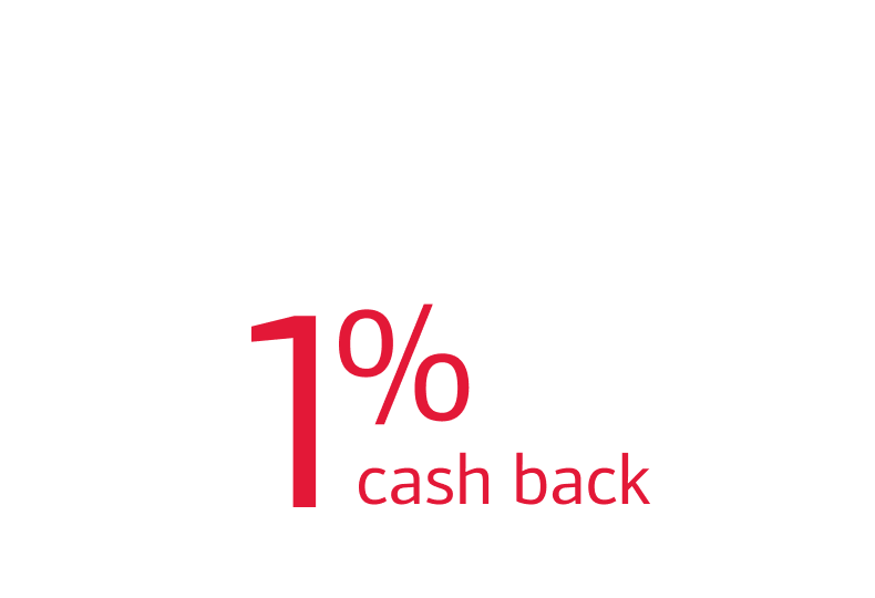 one percent cashback